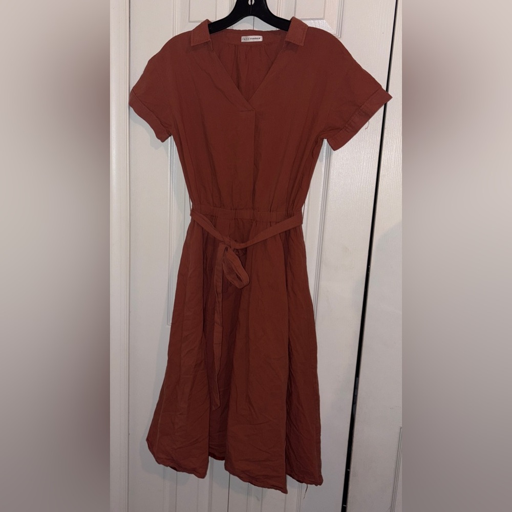 Chic Rust Brown Midi Dress